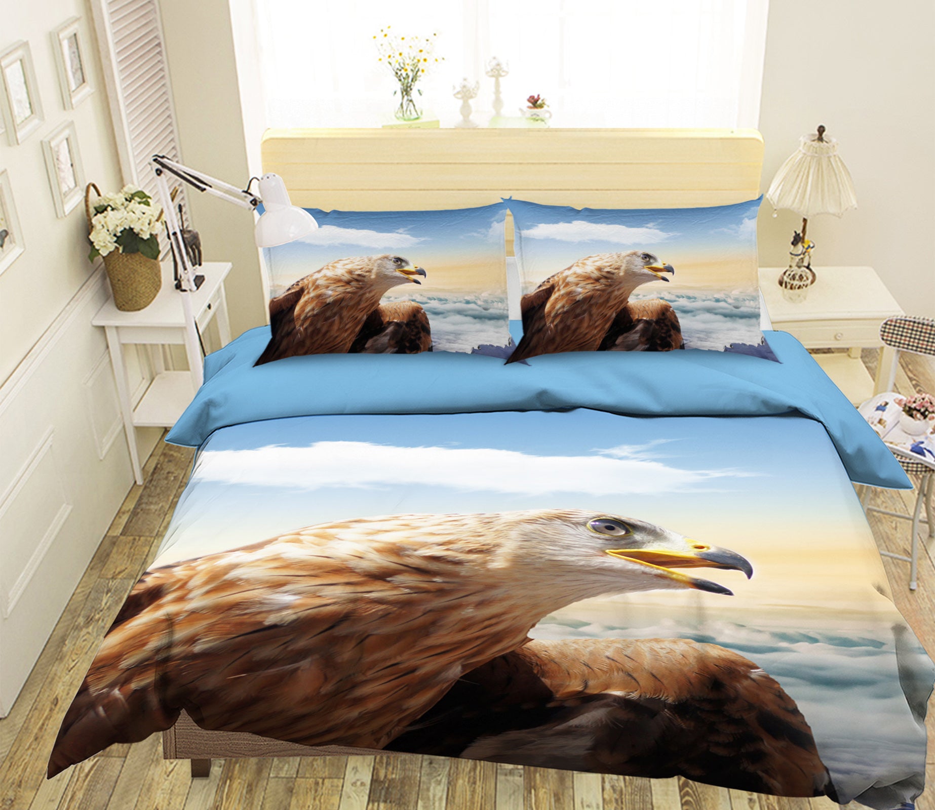 3D Cloud Eagle 023 Bed Pillowcases Quilt