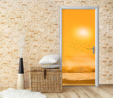 3D Yellow Sky Beach 11967 Marco Carmassi Door Mural