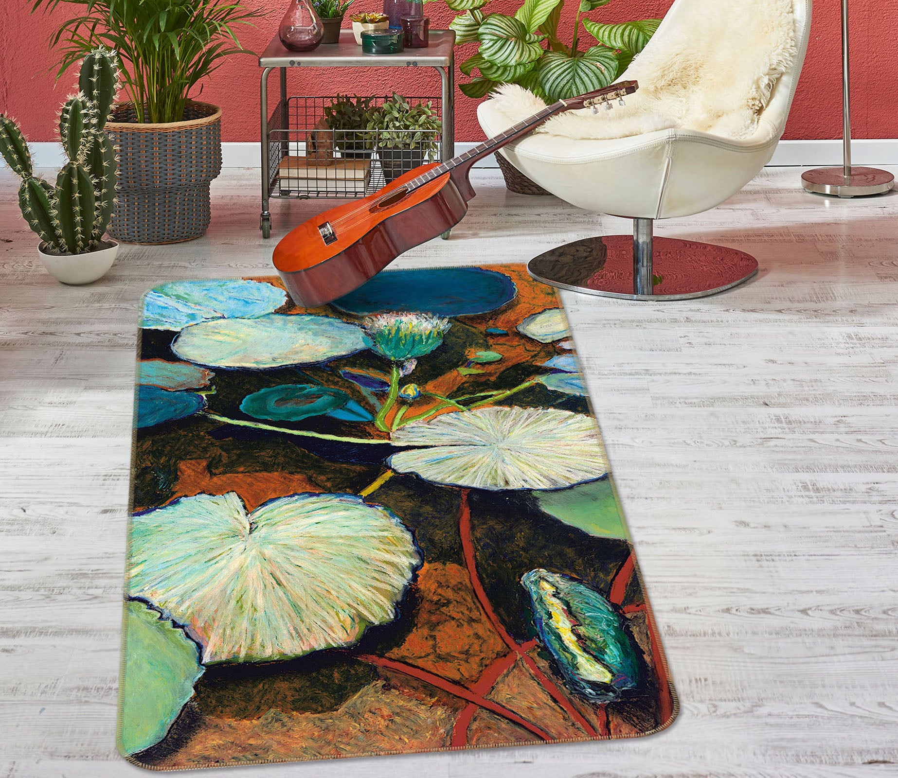 3D Frogs Hideaway 3033 Allan P. Friedlander Rug Non Slip Rug Mat