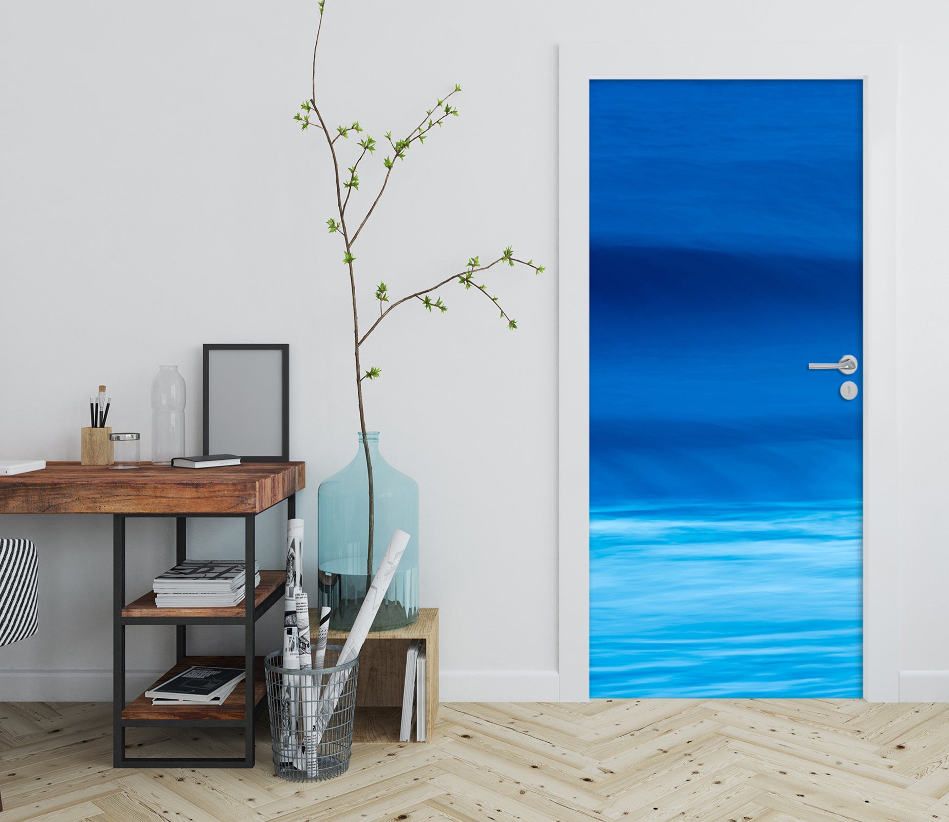 3D Blue Ocean Waves 115123 Marco Carmassi Door Mural