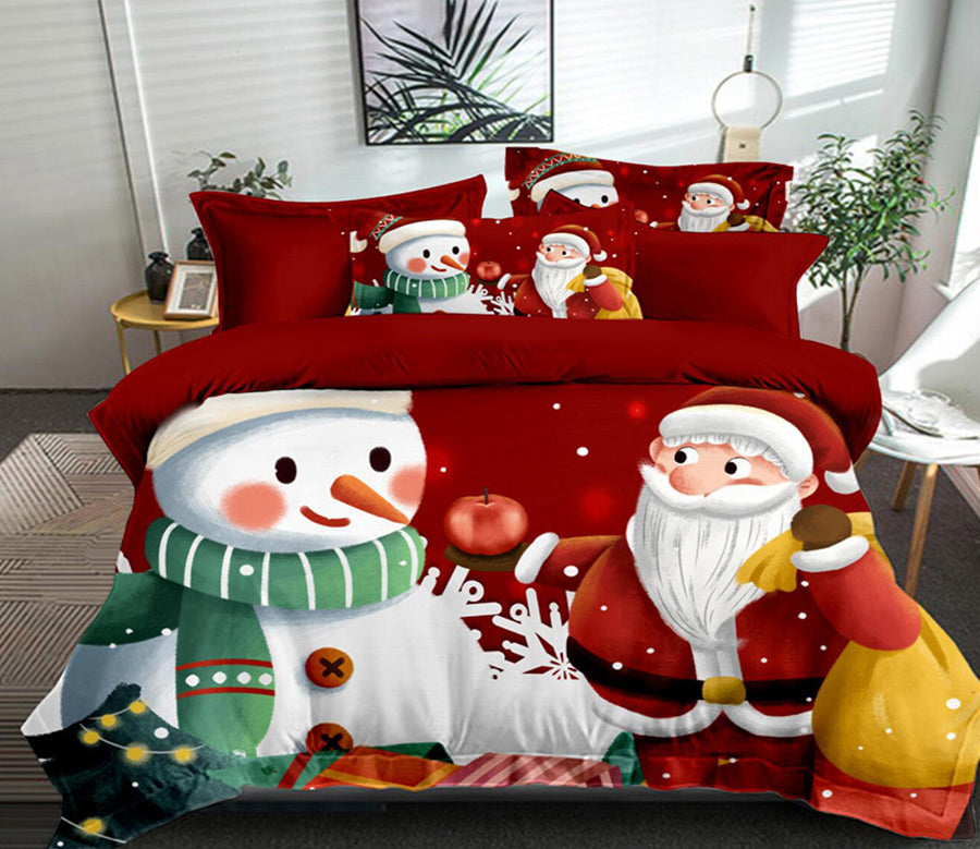 3D Snowman Santa 32092 Christmas Quilt Duvet Cover Xmas Bed Pillowcases