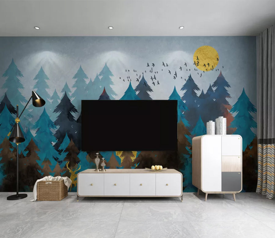 3D Sun Forest WC2747 Wall Murals