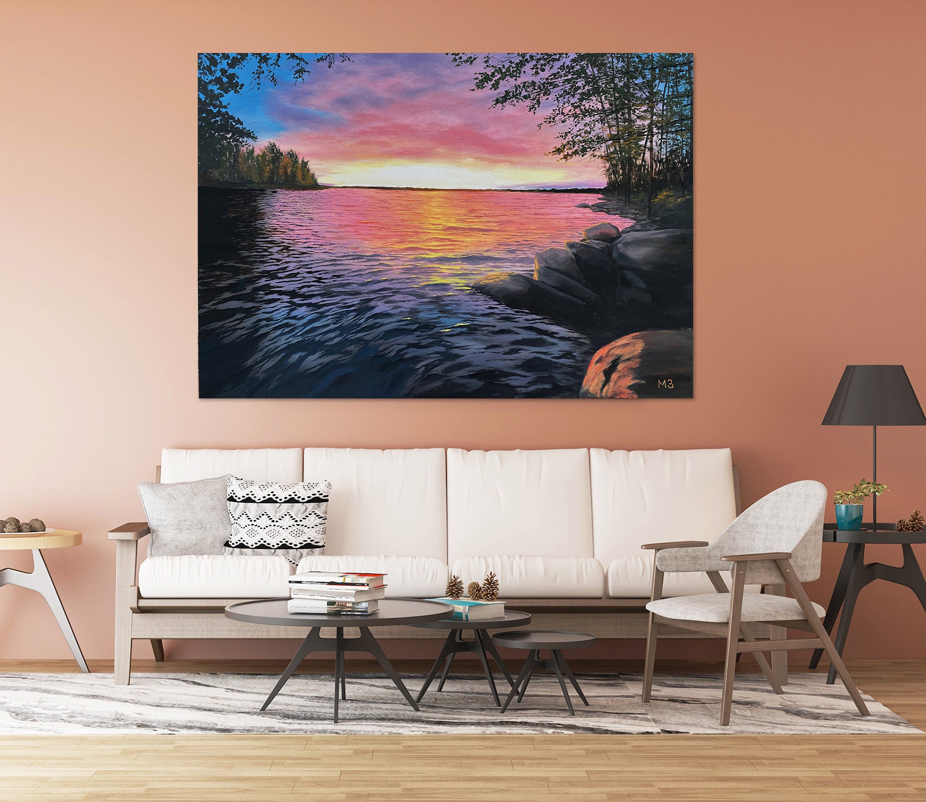 3D Sunset Lake 10058 Marina Zotova Wall Sticker