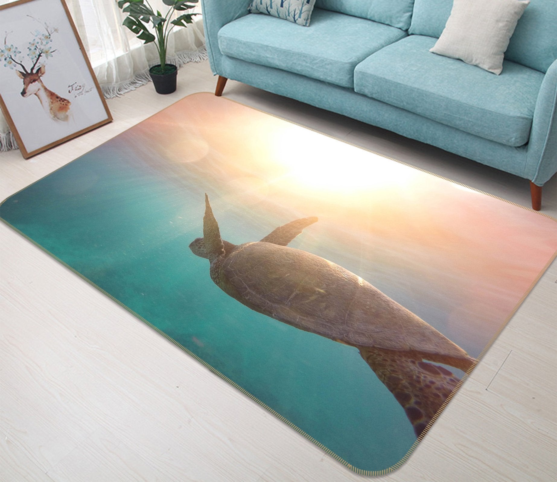 3D Turtle 626 Animal Non Slip Rug Mat Mat AJ Creativity Home 