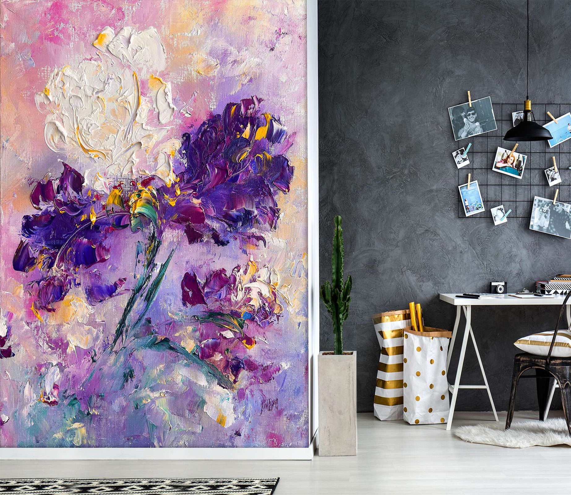 3D Purple Flower 192 Skromova Marina Wall Mural Wall Murals