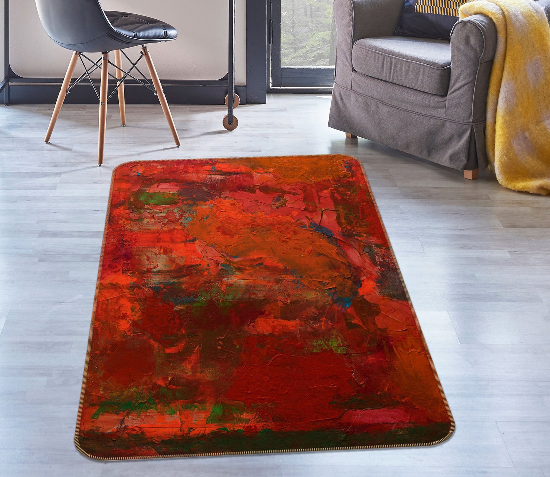 3D Red Manor 1020 Allan P. Friedlander Rug Non Slip Rug Mat