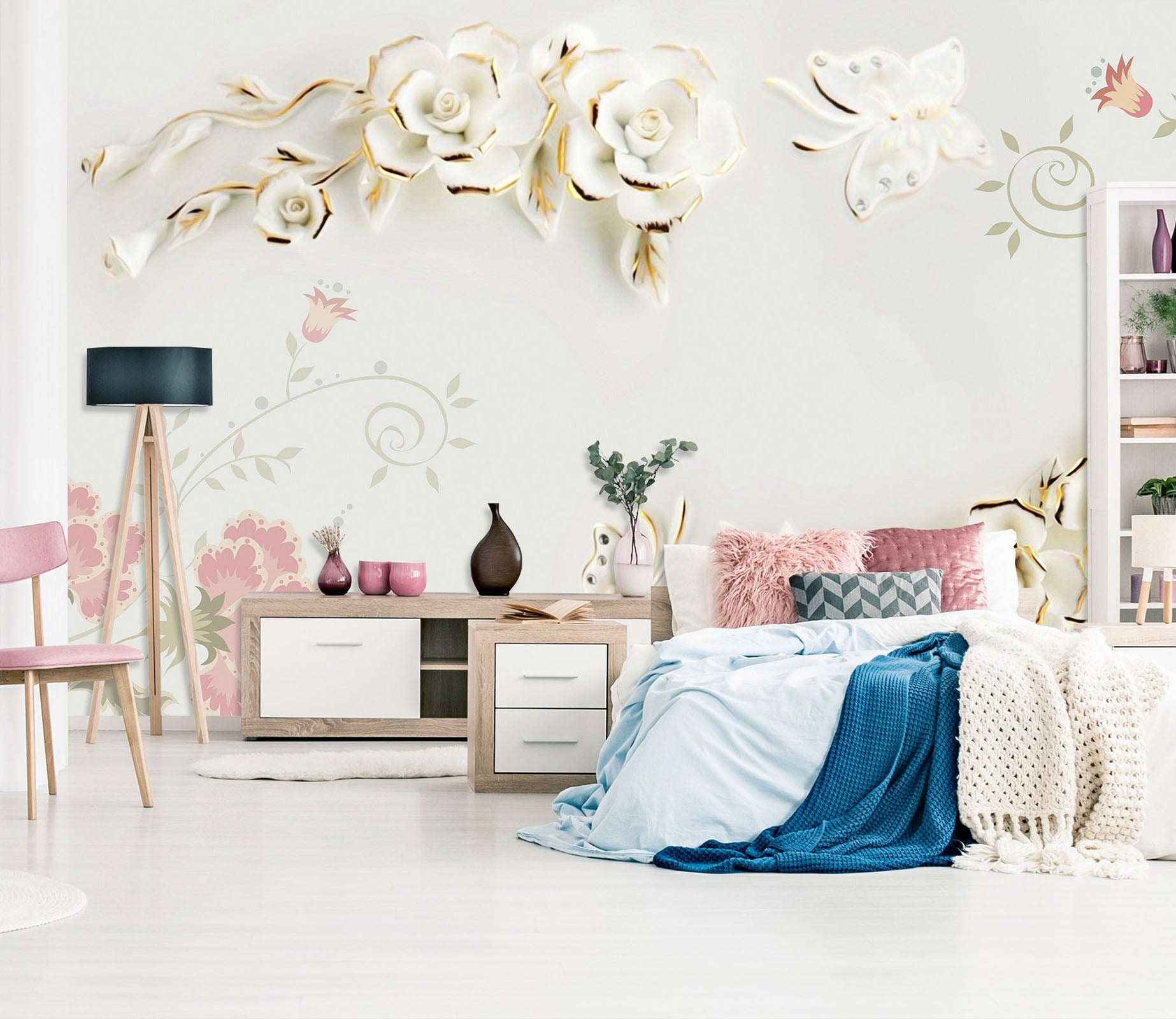 3D Flowers Bloom 1608 Wall Murals