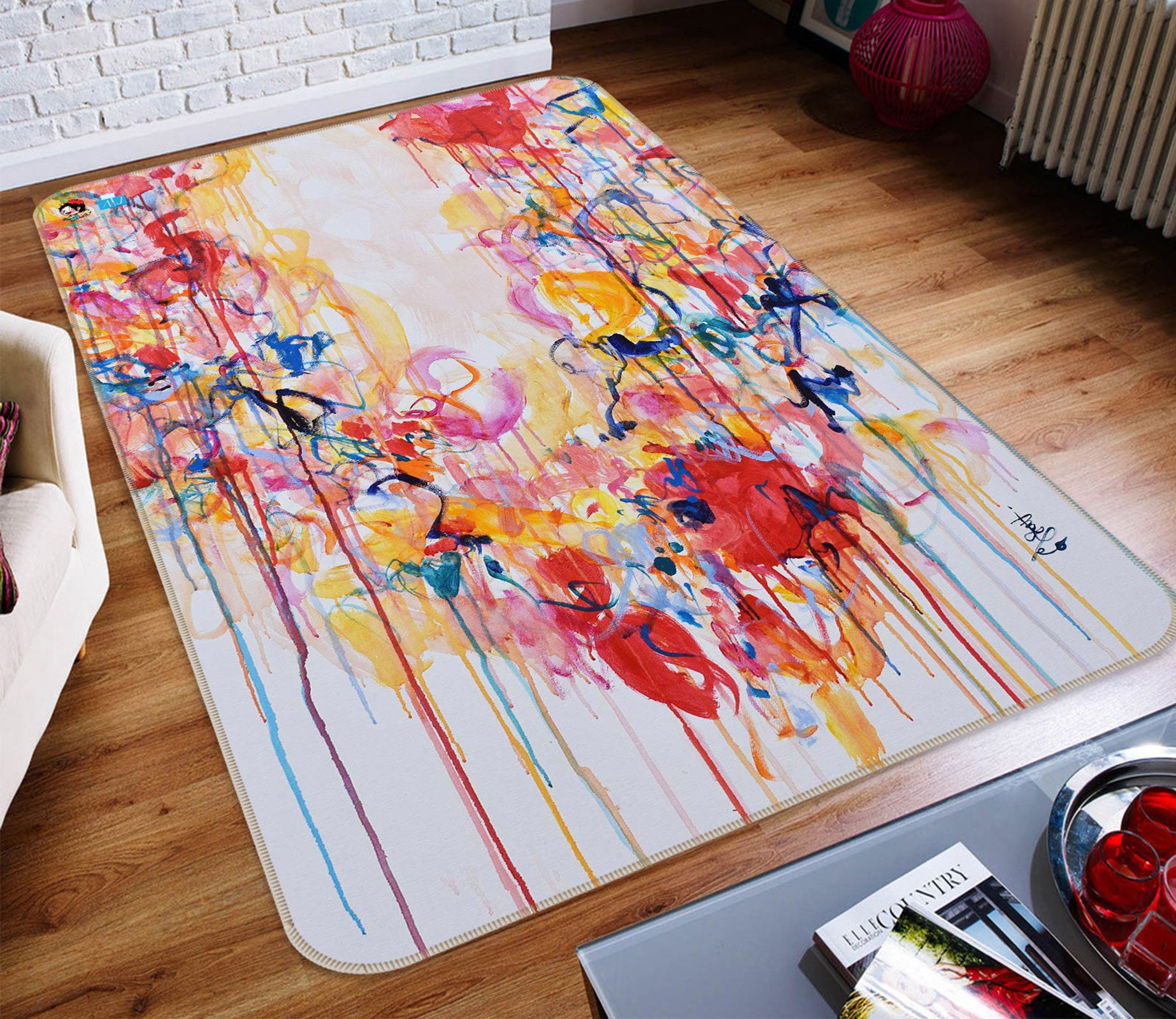 3D Color Splash Painting 123155 Misako Chida Rug Non Slip Rug Mat