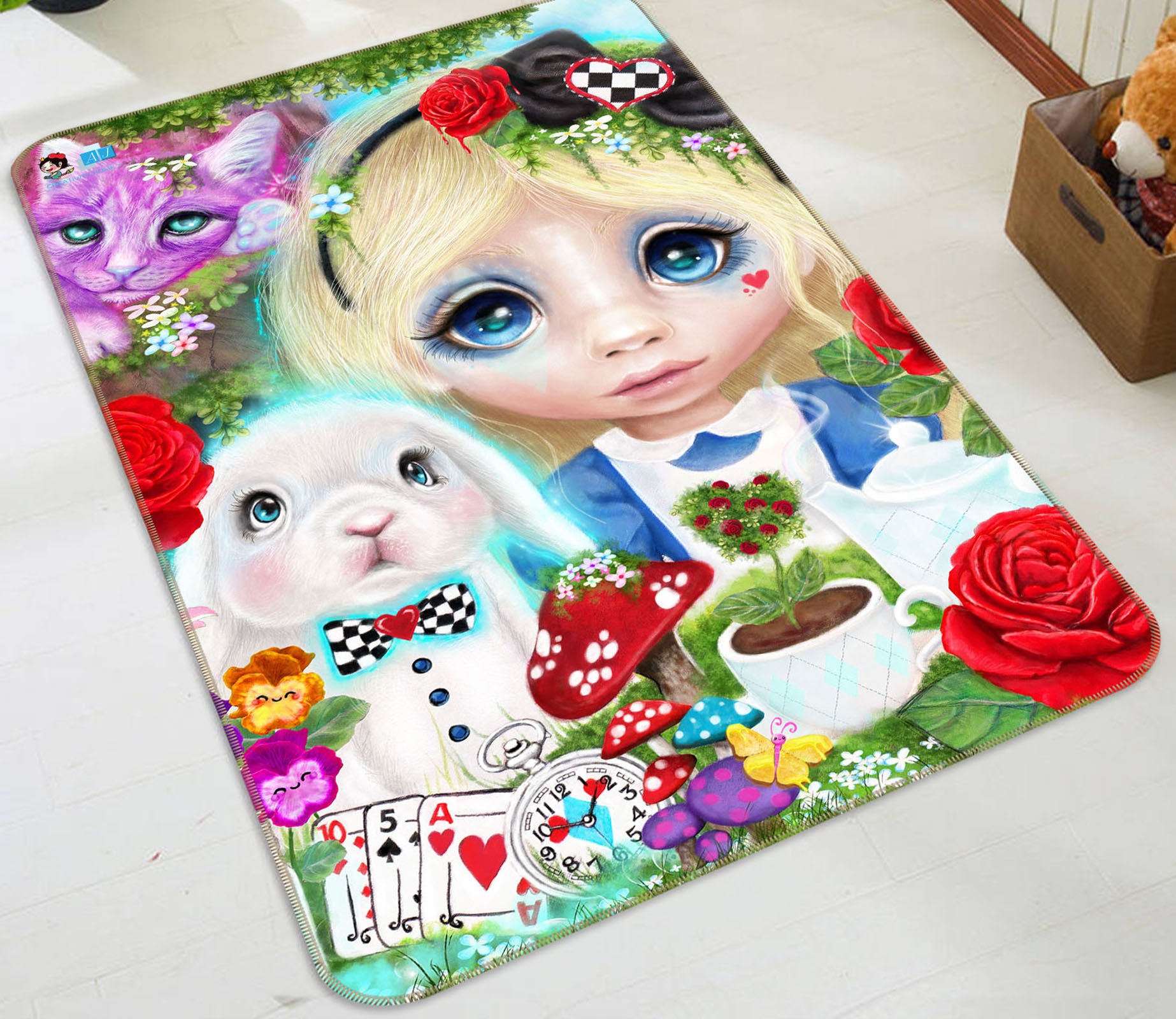 3D Mushroom Girl 8512 Sheena Pike Rug Non Slip Rug Mat