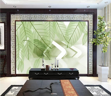 3D Green Leaf WC44 Wall Murals Wallpaper AJ Wallpaper 2 