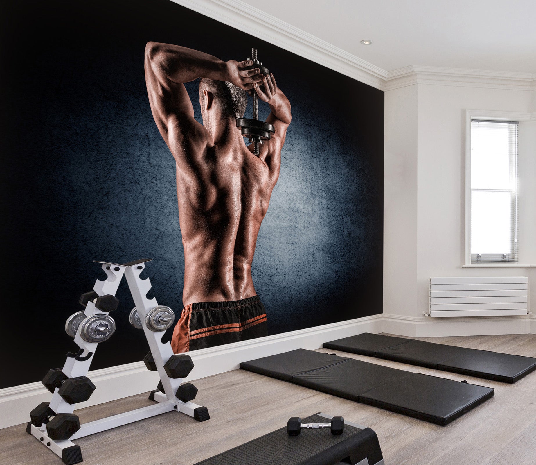 3D Lifting Dumbbell 041 Wall Murals Wallpaper AJ Wallpaper 2 