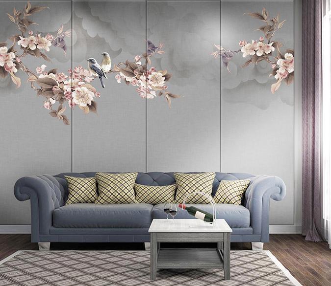 3D Bird Branch 459 Wall Murals Wallpaper AJ Wallpaper 2 