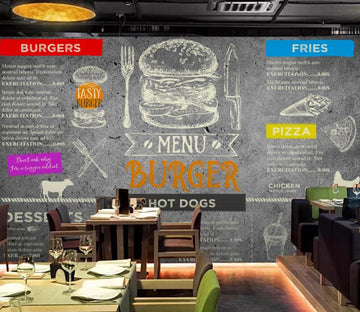 3D Delicious Burger 601 Wall Murals