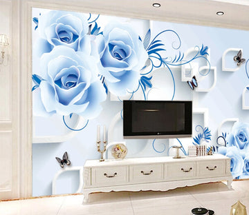 3D Blue Rose WC146 Wall Murals