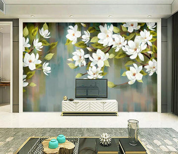 3D White Flowers WC36 Wall Murals Wallpaper AJ Wallpaper 2 