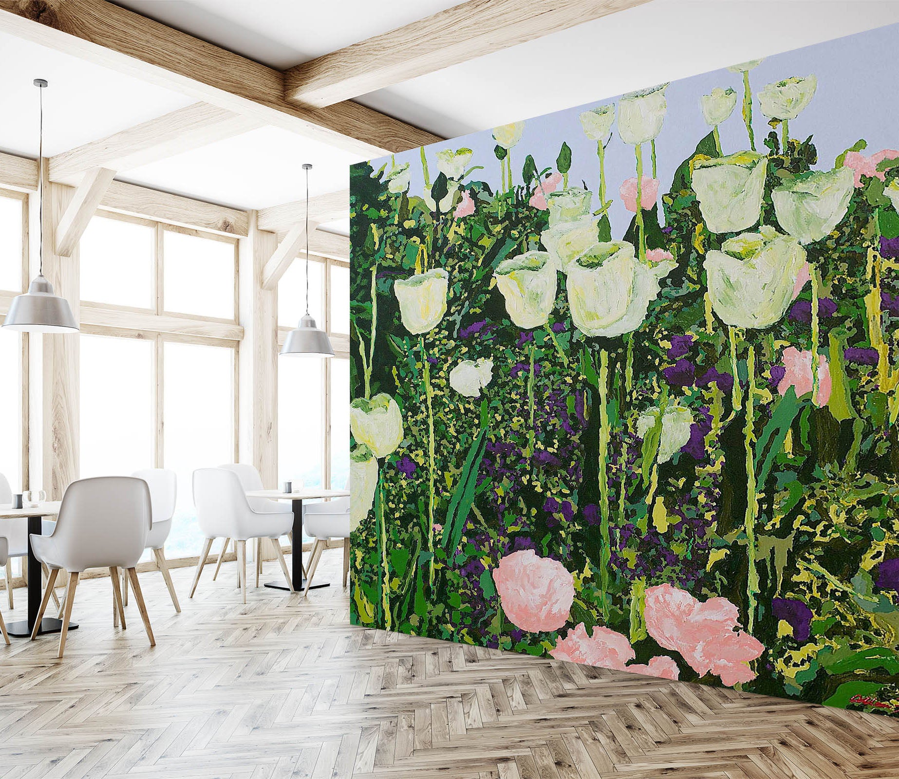 3D Painted Flowers 165 Allan P. Friedlander Wall Mural Wall Murals