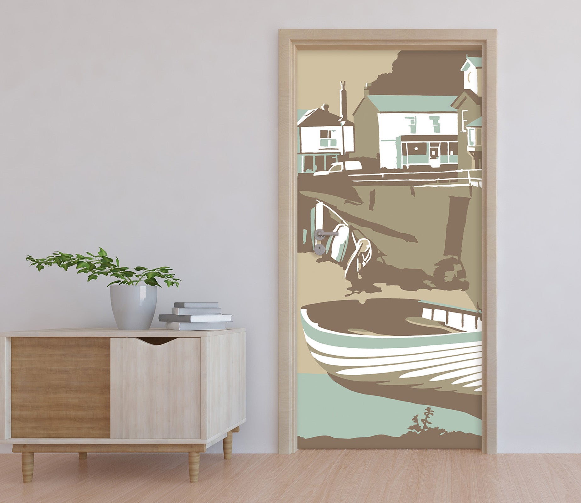 3D Dock Boat 9243 Steve Read Door Mural