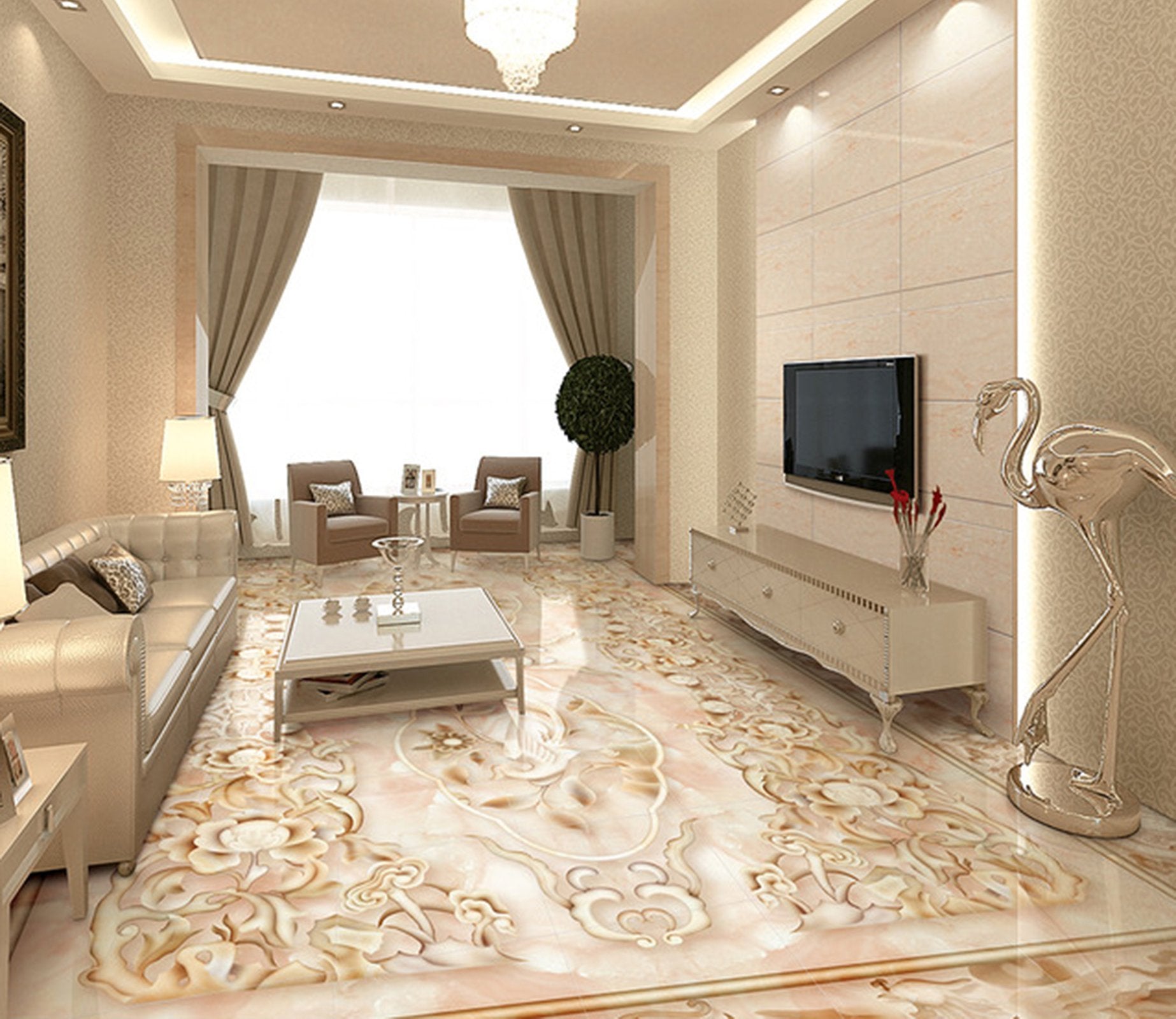 3D Marble Pattern WG275 Floor Mural Wallpaper AJ Wallpaper 2 