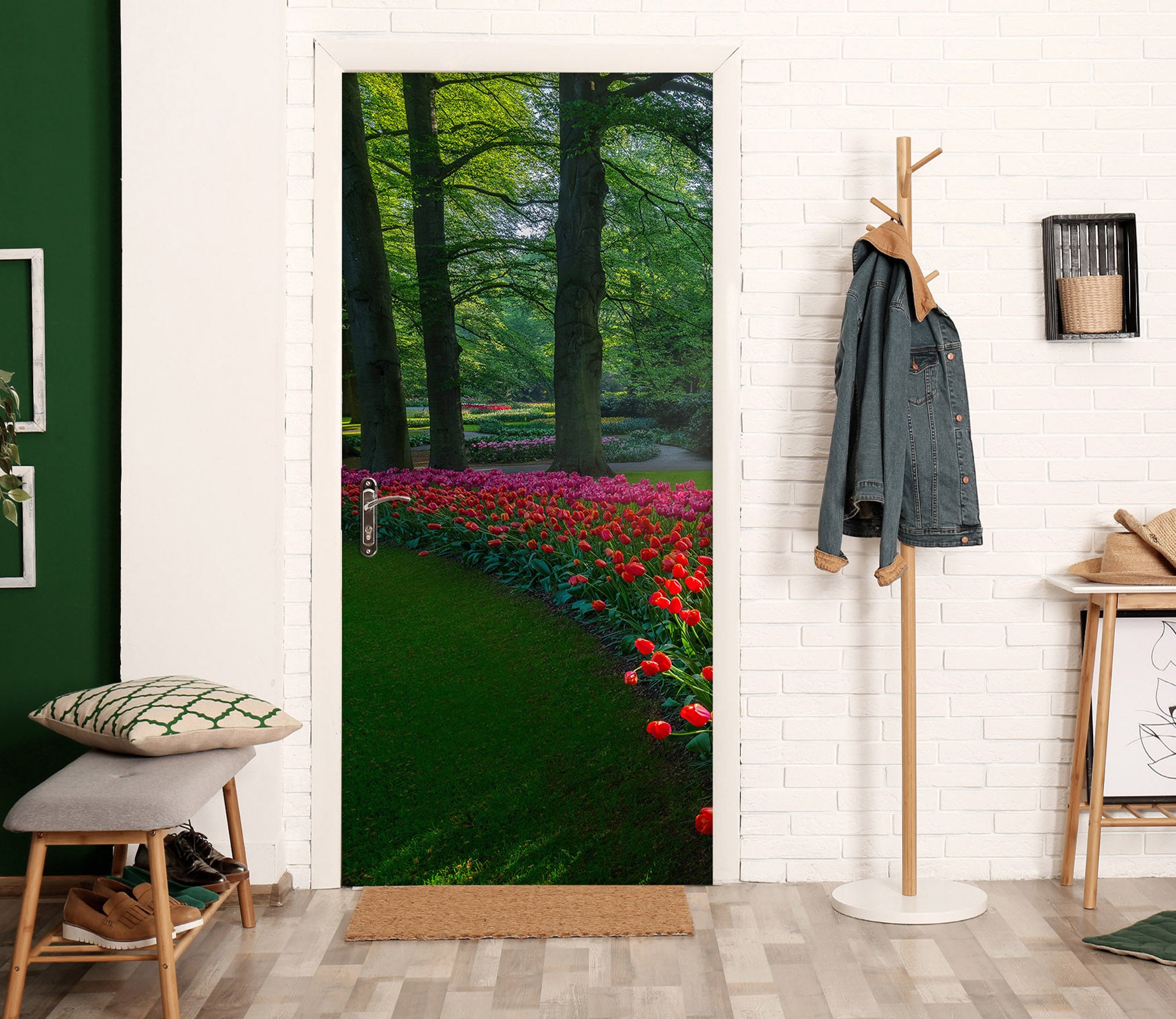 3D Flower Bush Forest 12280 Marco Carmassi Door Mural