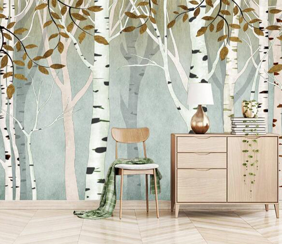 3D White Forest WC2087 Wall Murals