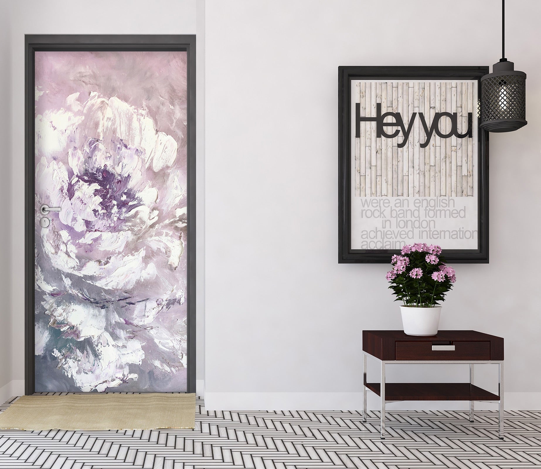 3D White Petal 3140 Skromova Marina Door Mural