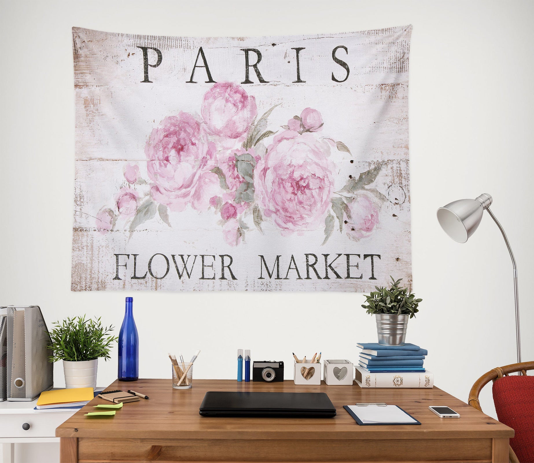 3D Pink Flowers Letter 111181 Debi Coules Tapestry Hanging Cloth Hang