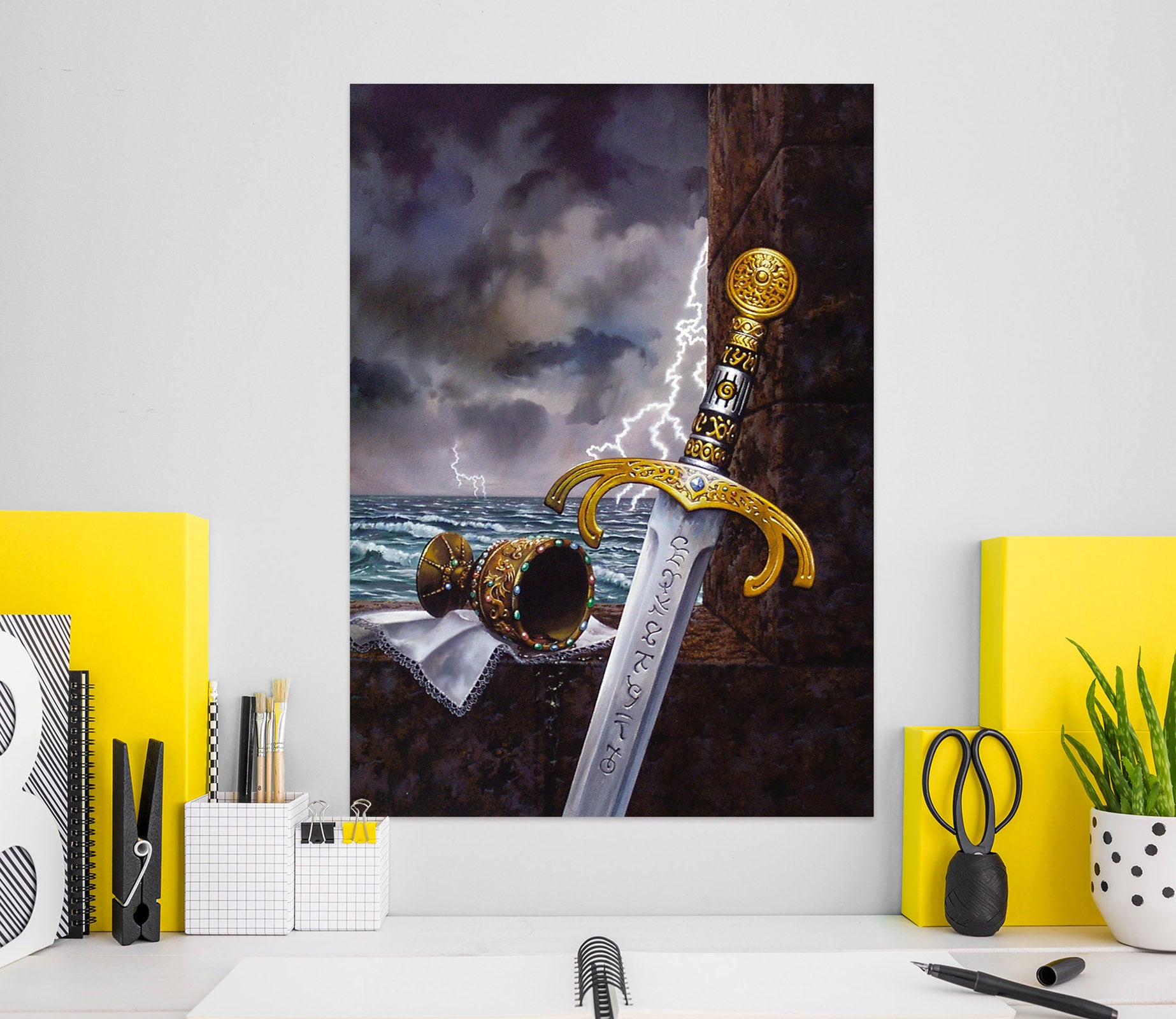 3D Ocean Cup Sword 8100 Ciruelo Wall Sticker