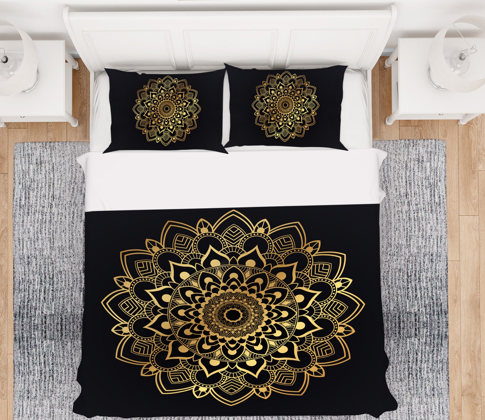 3D Golden Pattern 67039 Bed Pillowcases Quilt