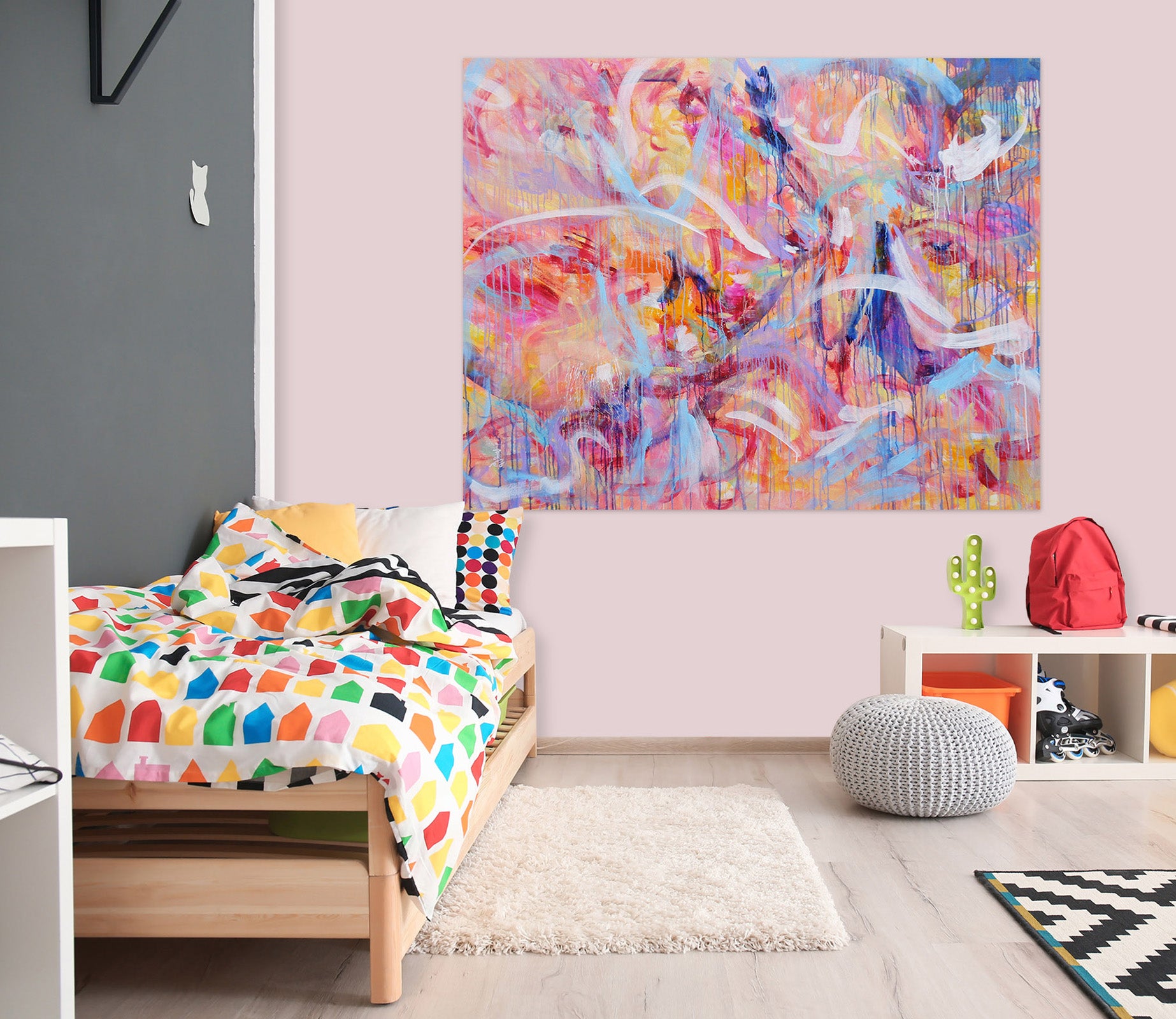 3D Colorful Graffiti 1713 Misako Chida Wall Sticker