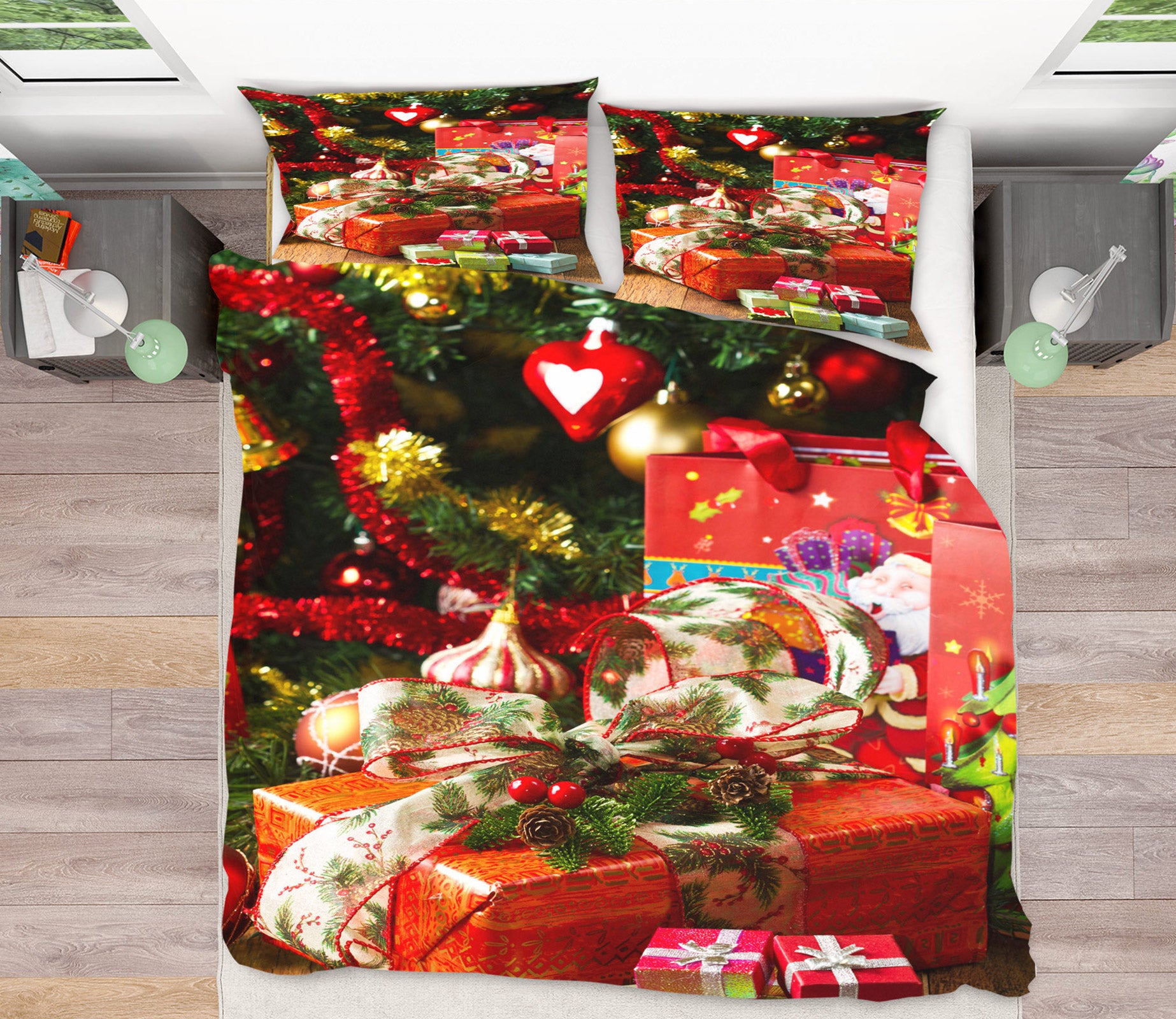 3D Gift Box 52112 Christmas Quilt Duvet Cover Xmas Bed Pillowcases