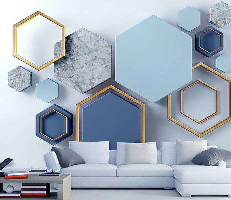 3D Blue Modern WG026 Wall Murals