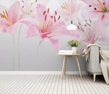 3D Pink Tulip WC1038 Wall Murals