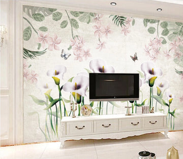 3D Lily Butterfly WC185 Wall Murals