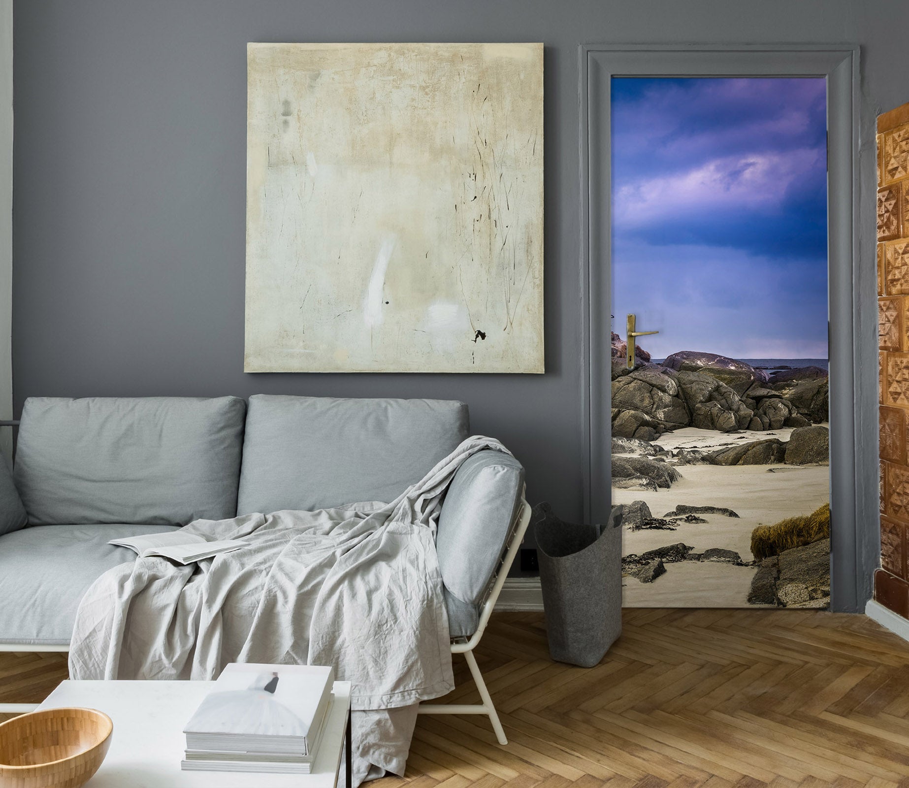 3D Beach Stones 11595 Marco Carmassi Door Mural