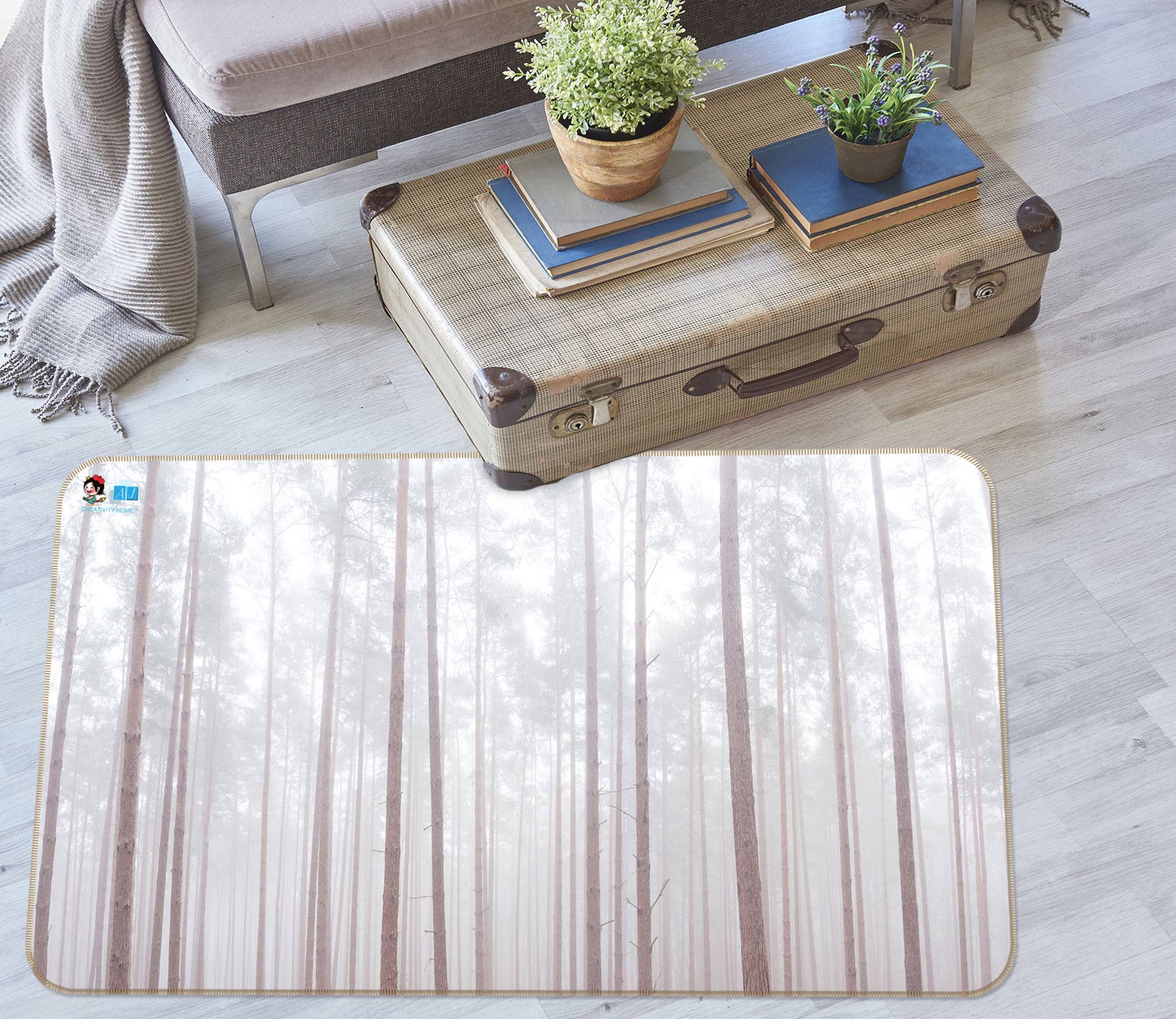 3D Tall Trees 6891 Assaf Frank Rug Non Slip Rug Mat