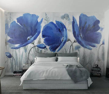 3D Blue Flower WG503 Wall Murals