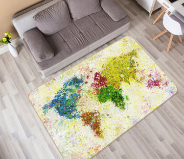 3D Color Graffiti 224 World Map Non Slip Rug Mat