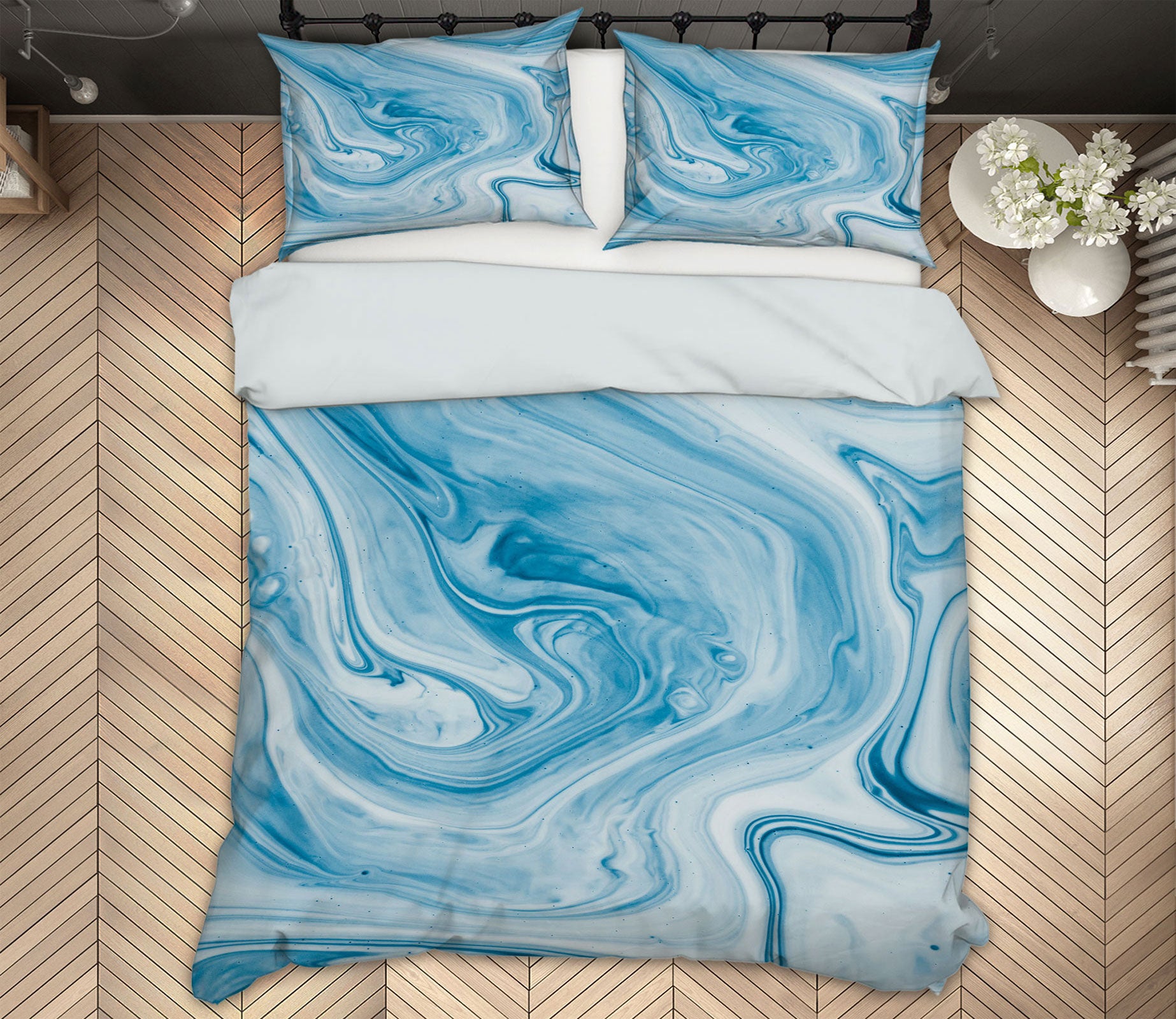 3D Blue Texture 67161 Bed Pillowcases Quilt