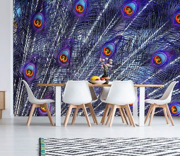 3D Purple Peacock 256 Wall Murals