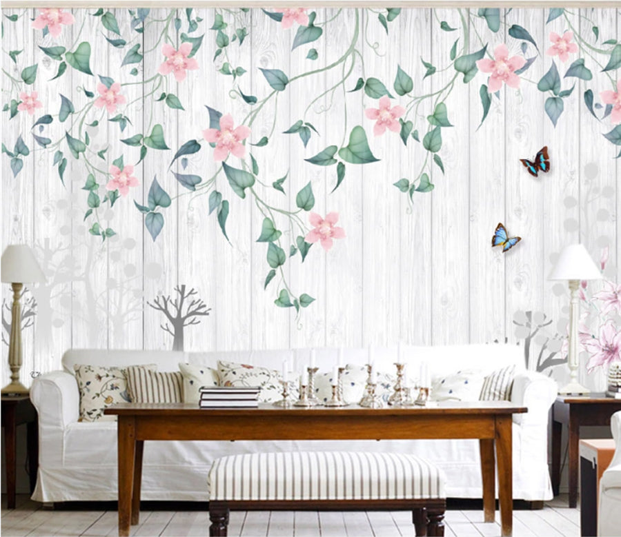 3D Vine Butterfly WC417 Wall Murals