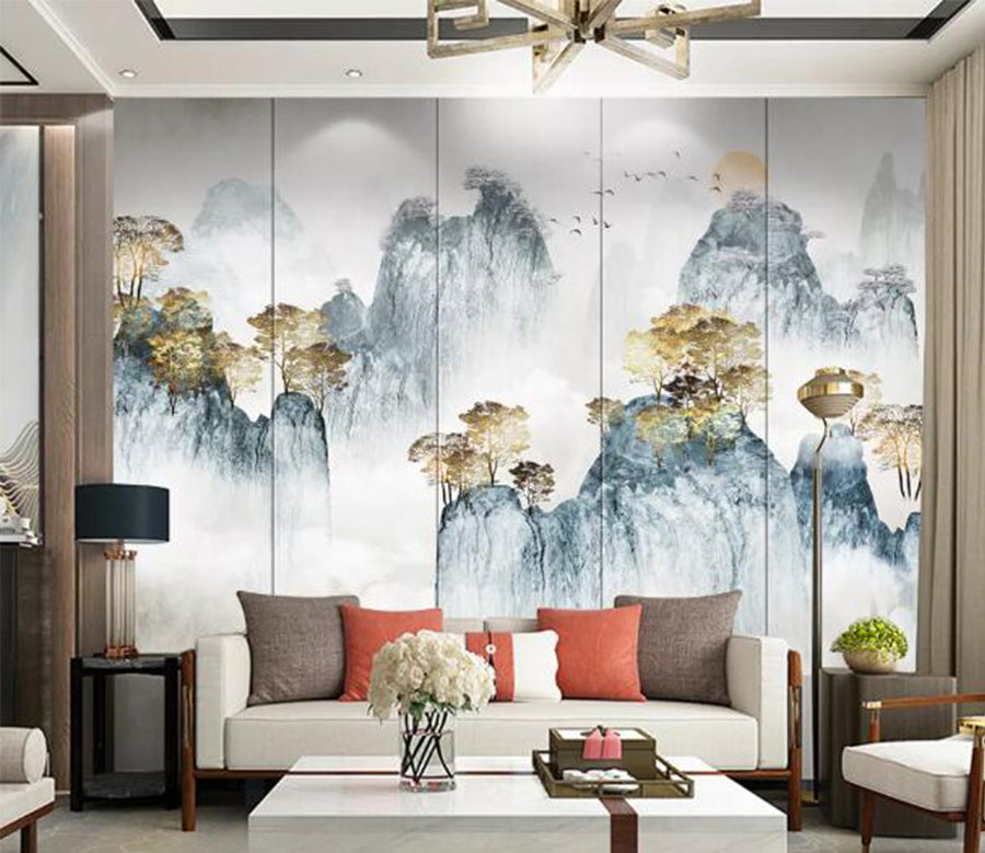 3D Cliff Mountain WC1503 Wall Murals