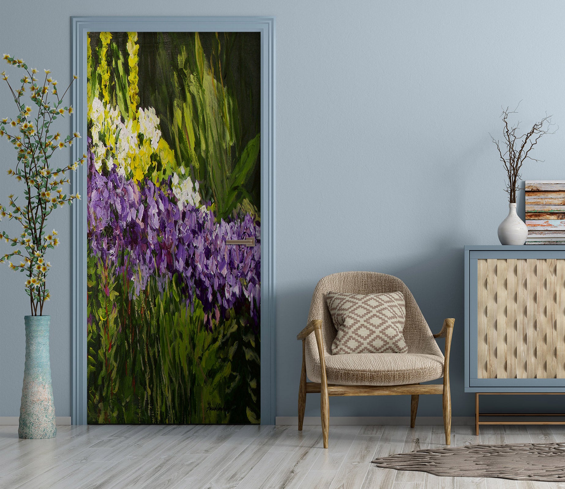 3D Purple Flower Bush 93143 Allan P. Friedlander Door Mural