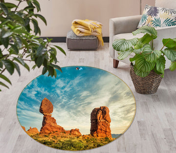 3D Stone Mountain 5008 Beth Sheridan Rug Round Non Slip Rug Mat