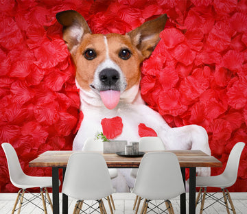 3D Petal Dog 451 Wall Murals