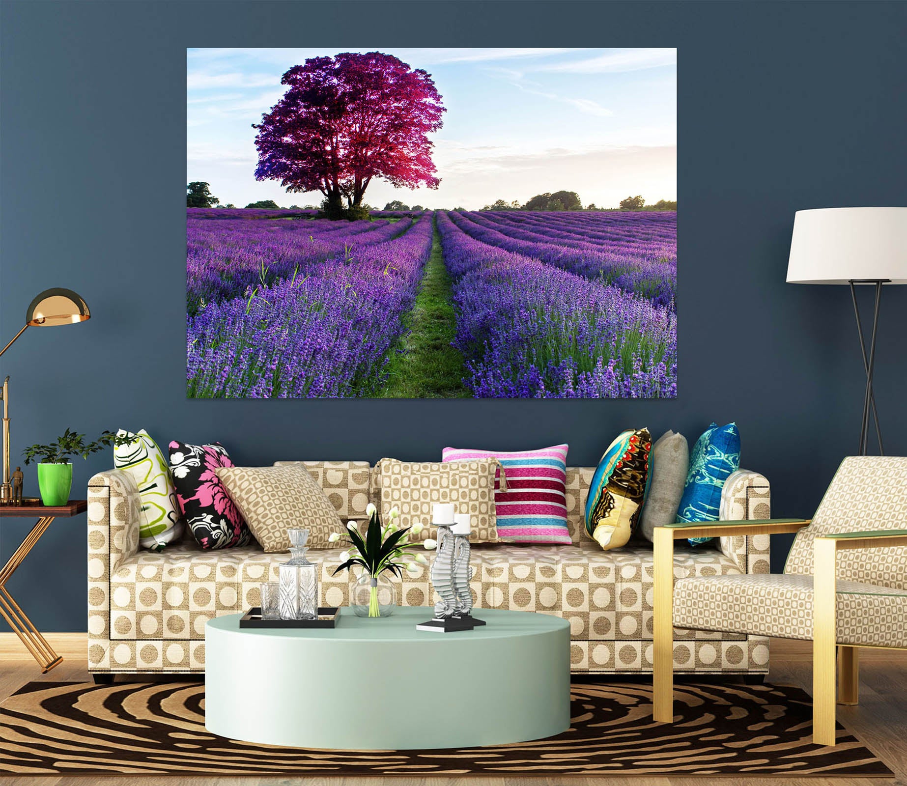 3D Lavender Tree 1102 Wall Sticker