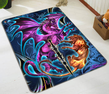 3D Dragon Lion 8231 Ruth Thompson Rug Non Slip Rug Mat