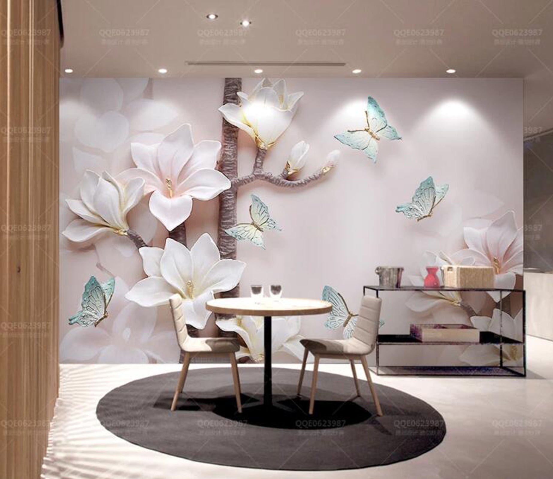 3D Flower Butterfly WG70 Wall Murals Wallpaper AJ Wallpaper 2 