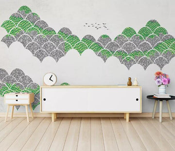 3D Green Semicircle WC964 Wall Murals