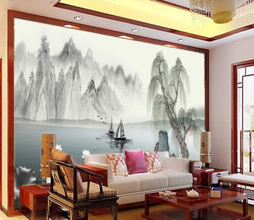 3D Willow Lake WC482 Wall Murals