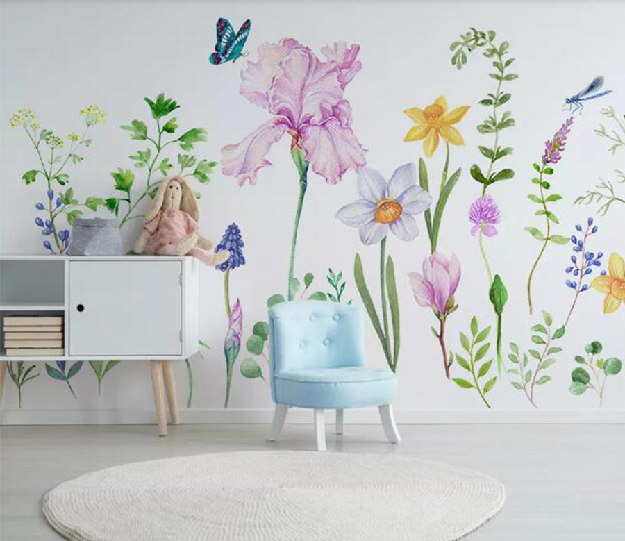 3D Flowers Open WC1040 Wall Murals